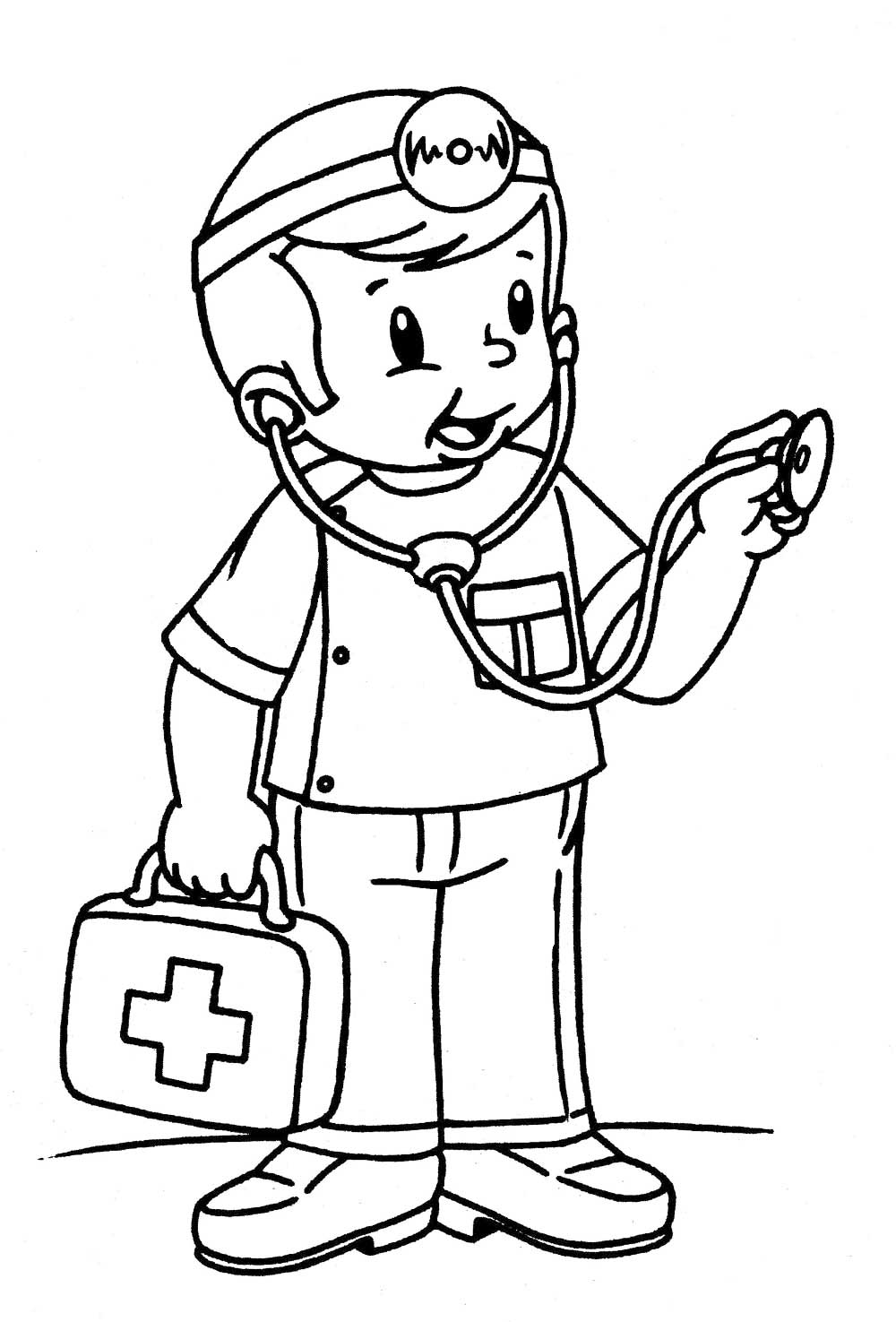 Desenho de profissões. Desenho para colorir de enfermeira - Desenhos Para  Colorir