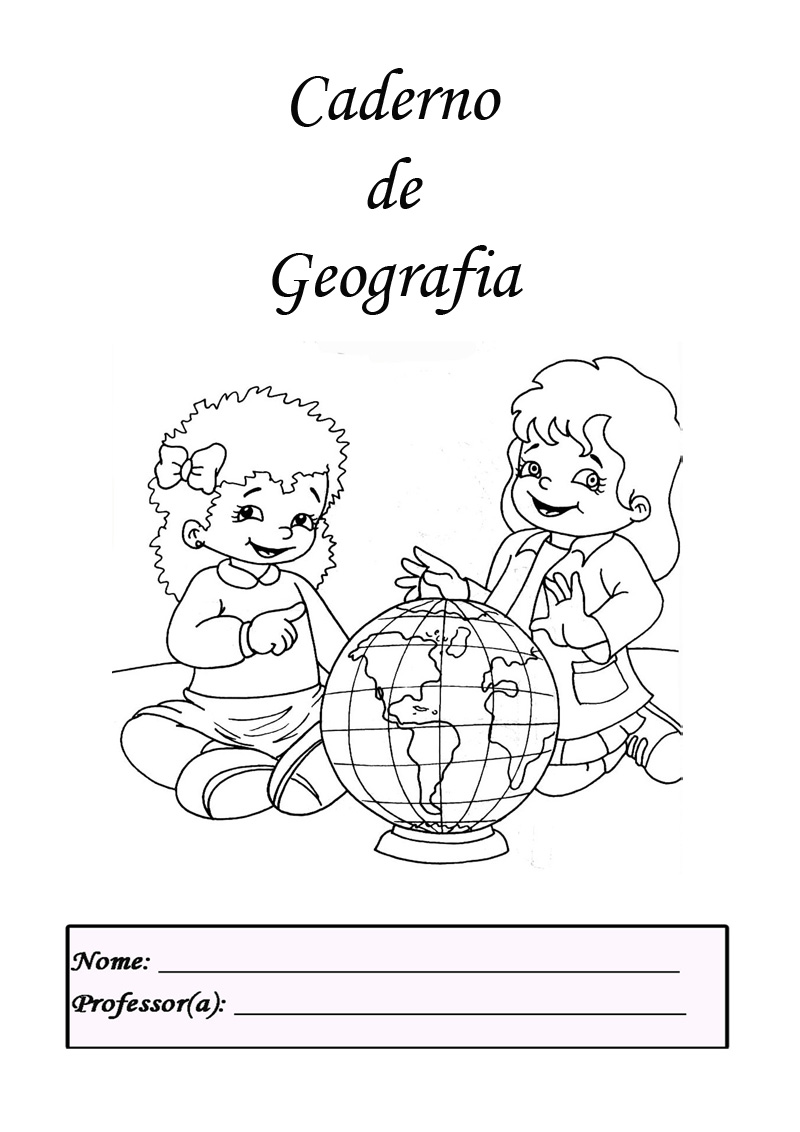 Desenho geografia capa caderno