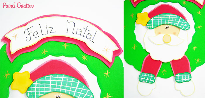 Como Fazer Guirlanda de EVA do Papai Noel | Painel Criativo
