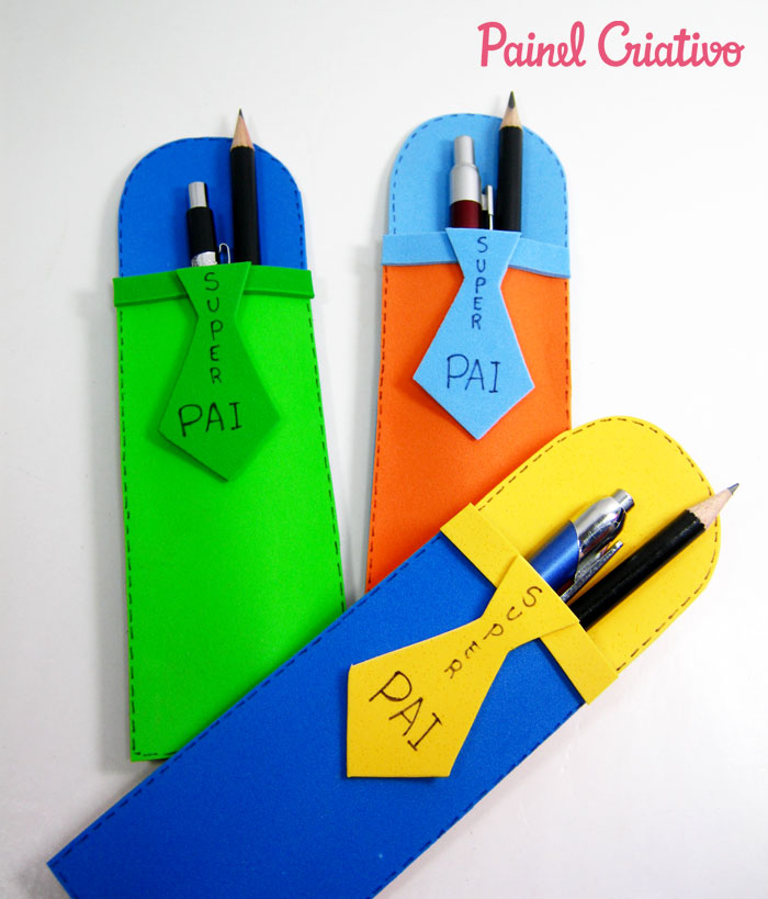 como fazer lembrancinha dia dos pais porta canetas eva escola  (2)