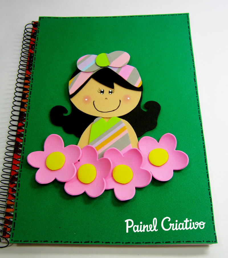 como fazer capa de caderno agenda diario eva meninas escola  (3)