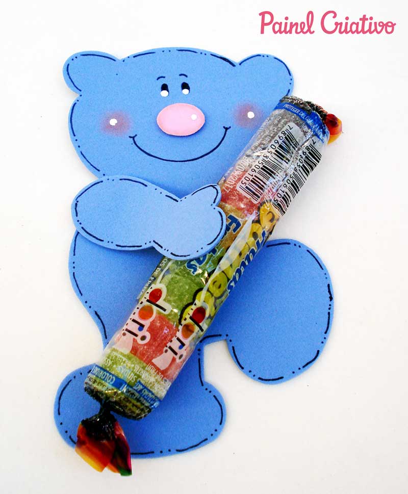 lembrancinha dia das criancas eva ursinho porta pirulito escola artesanato painel criativo 3