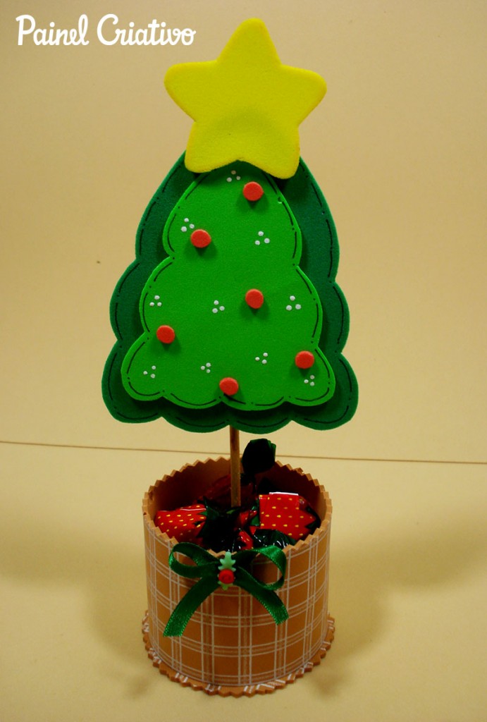 como fazer lembrancinha natal EVA mini arvore natal porta guloseimas criancas artesanato  2
