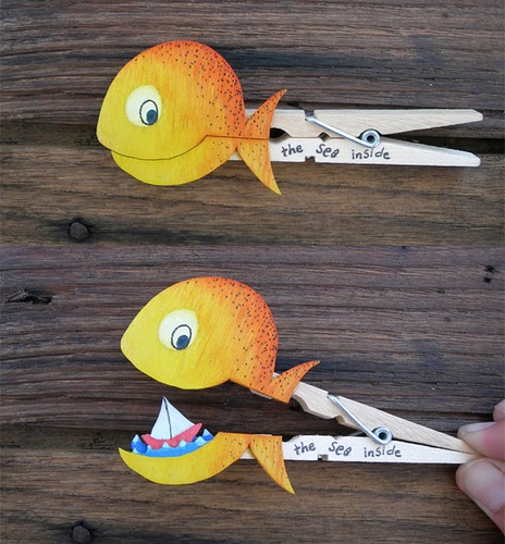 artesanatos pregadores de roupa brinquedos bichinhos criancas peixinho 9