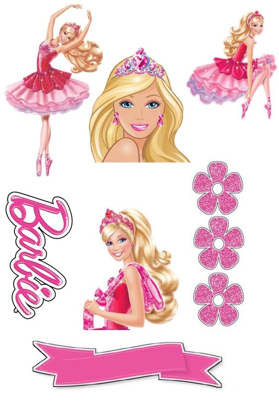 Topo Topper de Bolo Barbie P/ Impressão
